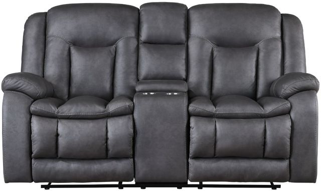 New Classic® Home Furnishings Morello Gray Power Console Loveseat-2