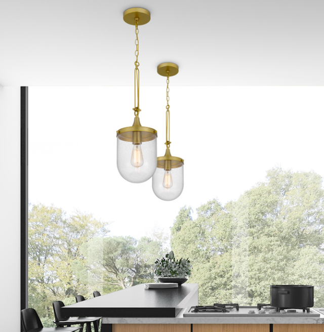 Cal® Lighting & Accessories Ithaca Antique Brass Pendant-2