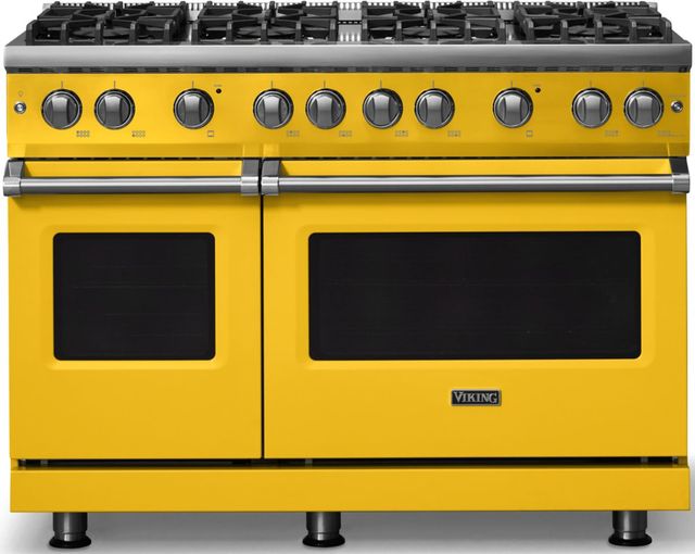 Viking® 5 Series 48" Daffodil Pro Style Gas (NG) Range with Polished Chrome Trim-0