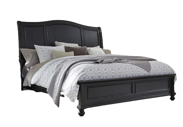 aspenhome® Oxford Rubbed Black California King Sleigh Bed-0