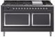 Ilve® Nostalgie II Noblesse 60'' Graphite Matte Pro Style Dual Fuel Range with Chrome Trim-0