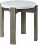 Elements International Rosamel White End Table with Ash Brown Base-0