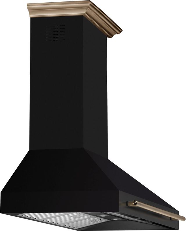FORNO® Aria Series Alta Qualita 48" Black Wall Mounted Range Hood  -3