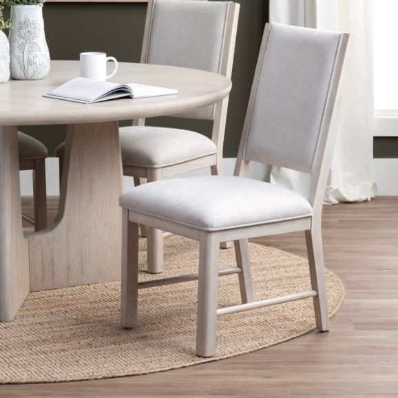 Crestview Collection Willow 2-Piece White Upholstered Side Chair Set-2
