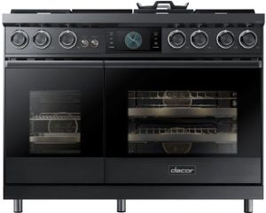 Front view of the Dacor® Contemporary 48" Pro Dual-Fuel Steam Range