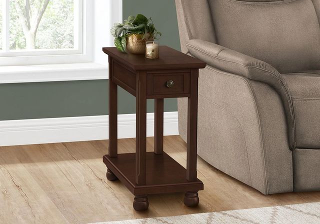 Monarch Specialties Inc. Espresso Veneer Narrow Side Table-2