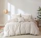Olliix by Clean Spaces Dover Natural King/California King 5 Piece Organic Cotton Oversized Comforter Cover Set with removable insert-0