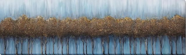 Classy Living Mesmerizing Golden Dusk Woodland Wall Art-0
