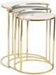 Crestview Collection Astronomy 3-Piece White Marble Top Nesting Table Set with Gold Base-0