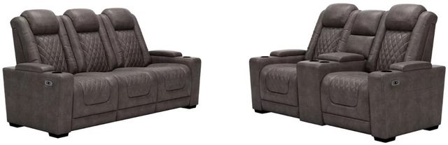 Signature Design by Ashley® HyllMont 2-Piece Gray Power Reclining Living Room Seating Set-0