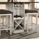 Furniture of America® Bingham 5-Piece Antique White Counter Table Set with Dark Brown Top -4
