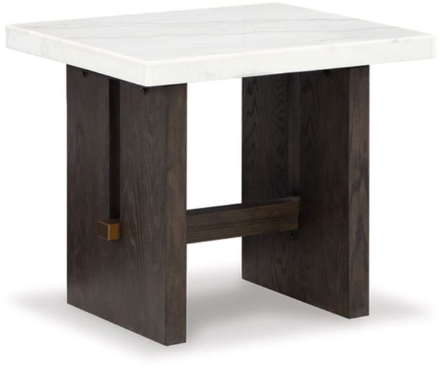 Signature Design by Ashley® Burkhaus White End Table with Dark Brown