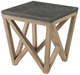 Riverside Furniture Hawkins Bluestone Square Side Table with Antique Oak Base-0