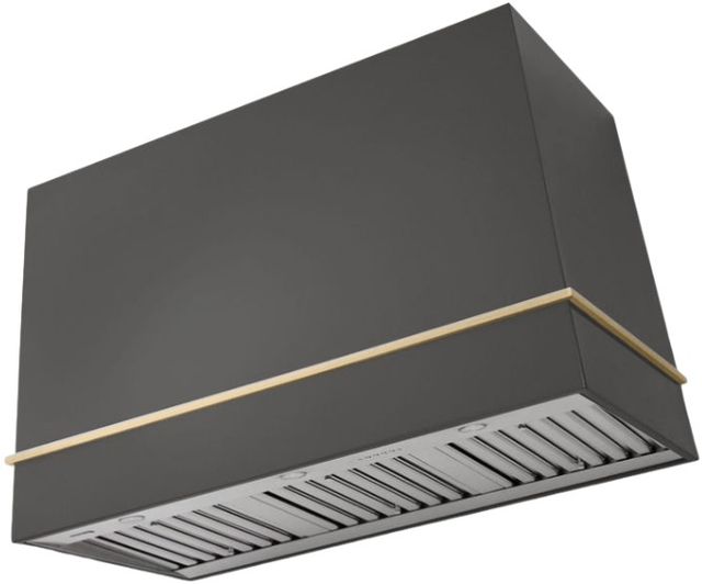 AGA Loge 48" Slate Wall Mounted Range Hood  with Brushed Brass Trim-0