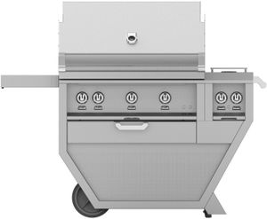 front view of the Hestan® Deluxe 36" Natural Gas Stainless Steel Freestanding Grill