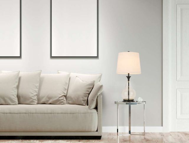 Cal® Lighting & Accessories Kittery Amber/Dark Bronze/White Table Lamp-2