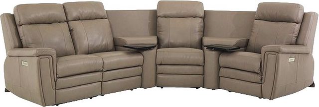 Palliser® Furniture Customizable Asher 6-Piece Power Reclining Sectional with Power Headrest, Power Lumbar and Storage