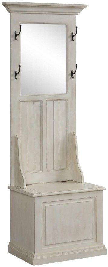 TEI Antique White Hall Tree