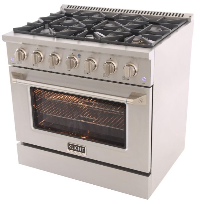 Kucht Professional KDF Series 36" Stainless Steel Pro Style Dual Fuel Range-3