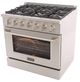 Kucht Professional KDF Series 36" Stainless Steel Pro Style Dual Fuel Range-3