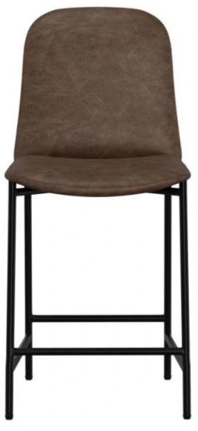 International Furniture Direct Seating Blacksmithing Matte Black /Brown 39" Barstool-2