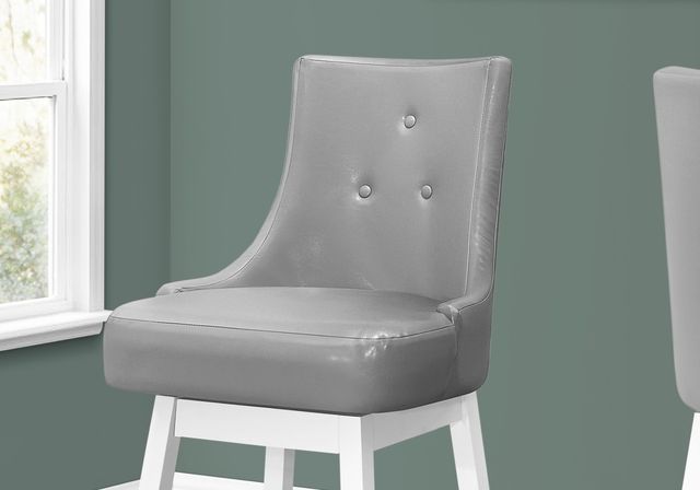 Monarch Specialties Inc. Set of 2 Grey Bar Stools-1