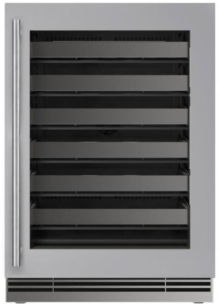 U-Line®  Home Collection 24" 5.1 Cu. Ft. Stainless Steel Wine Refrigerator with Glass Door-0