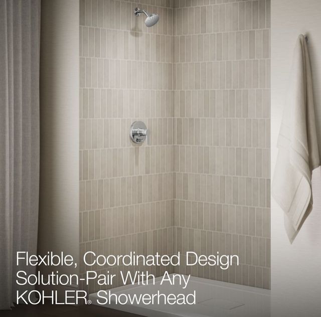KOHLER® Pitch® Rite-Temp® Polished Chrome Shower Trim Kit with Push-Button Diverter, Less Showerhead-4