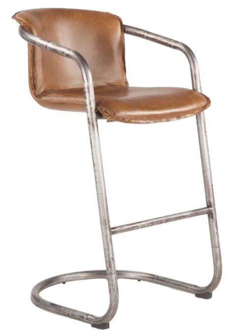 Home Trends & Design Portofino Berham Chestnut/Gunmetal Bar Chair-0
