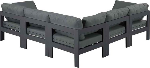 Meridian Furniture Nizuc 5-Piece Grey Outdoor Patio Modular Sectional Set-2