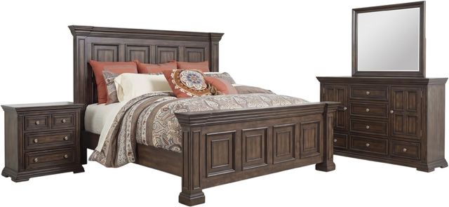 Liberty Furniture Big Valley 4-Piece Brownstone King Panel Bedroom Set-0