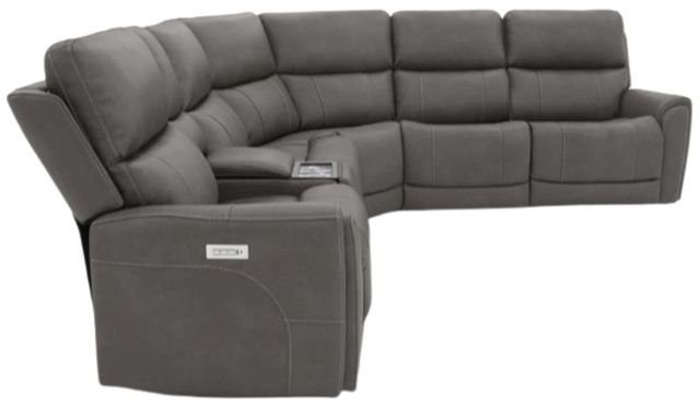 Flexsteel® Carter 6-Piece Smoke Power Reclining Sectional with Power Headrests and Lumbar-3