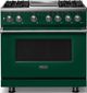 Viking® 5 Series 36" Ivy Pro Style Dual Fuel (LP) Range with Polished Chrome Trim-0