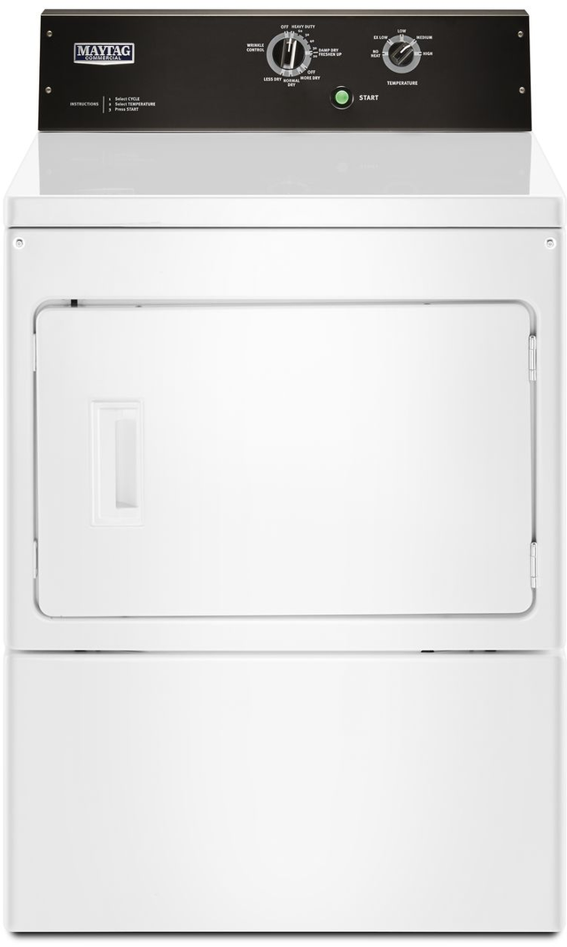 Maytag® Commercial 7.4 Cu. Ft. White Front Load Gas Dryer-0