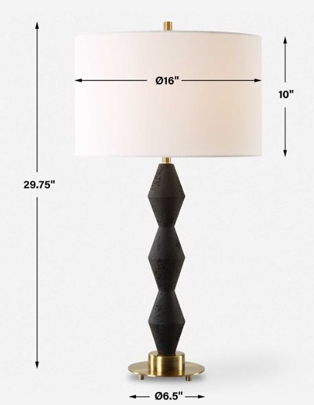 Uttermost® Threefold Black Stone Table Lamp-2