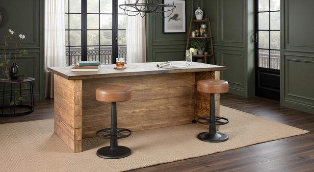 Nest Home Collections Gavin Black/Brown Counter Stool-1
