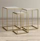 Jofran Inc. Global Archive Sorrento 3-Piece White Nesting Table Set with Gold Base-1