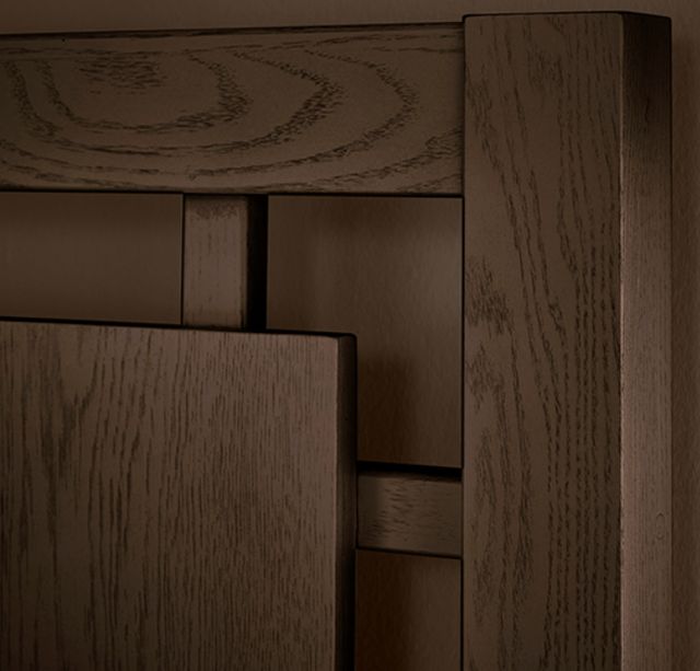 Vaughan-Bassett Lodge & Loft Dark Oak King Floating Panel Bed-2