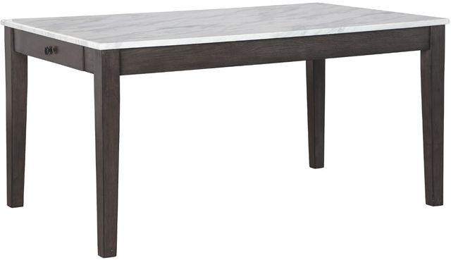 Benchcraft® Luvoni 5-Piece Dark Charcoal Gray Dining Room Set-1