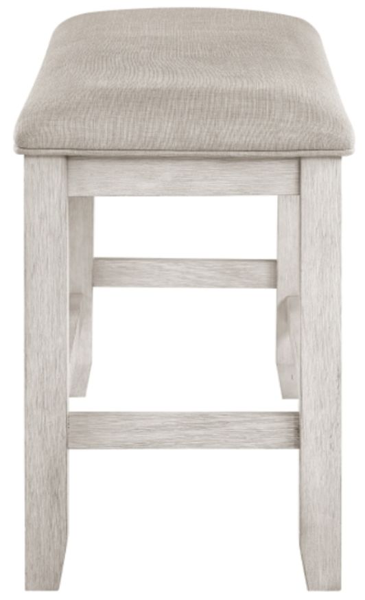 Homelegance® Savile Brushed Antique White/Light Gray Counter Height Bench-3