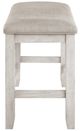 Homelegance® Savile Brushed Antique White/Light Gray Counter Height Bench-3