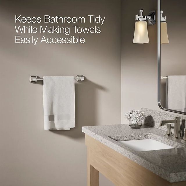 KOHLER® Riff® Vibrant Polished Nickel 18" Towel Bar-3