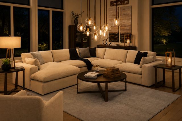 Benchcraft® Elyza 5-Piece Linen Left-Arm Facing Sectional and Chaise-3