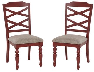Powell® Trimble 2-Piece Beige/Red Dining Side Chair Set