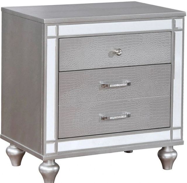 Furniture of America® Brachium Silver Nightstand-0