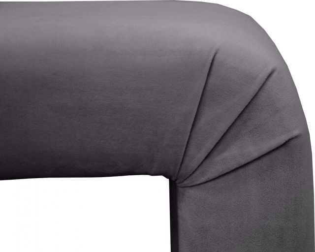 Meridian Furniture Minimalist Grey Velvet Bench-3