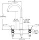 Elkay Chrome 8" Centerset Concealed Deck Mount Faucet with Gooseneck Spout, 4" Lever Handles and Stop-1