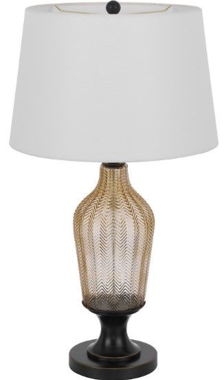 Cal® Lighting & Accessories Smoke/White Table Lamp-0