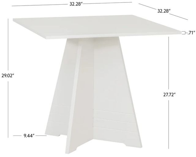 Linon Nancy White Square Pedestal Table-2