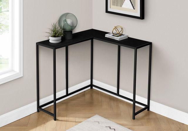 Monarch Specialties Inc. 36"L Black Corner Console Table-2